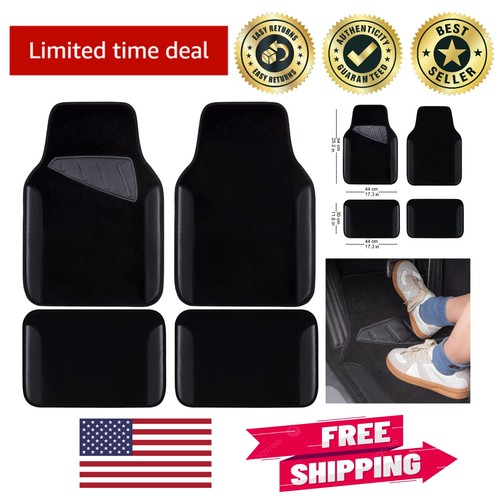 Black car mats with heavy - black,